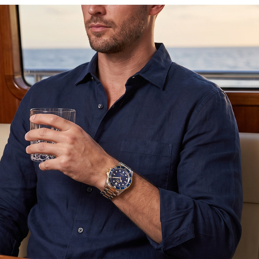 Reloj Invicta Pro Diver 49696 · Esfera Azul Bicolor Acero y Oro 43 mm